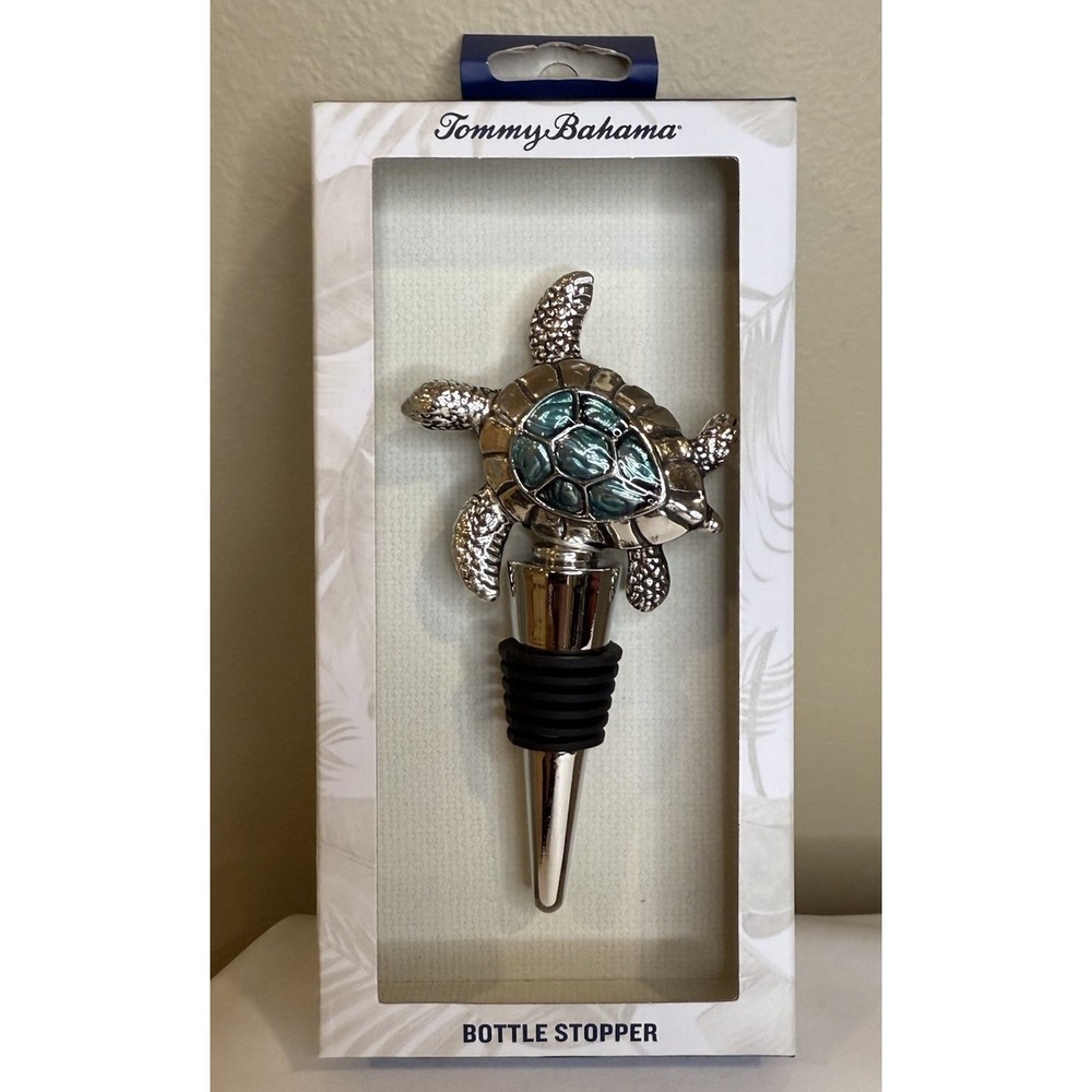 Tommy Bahama Wine Bottle Stopper‎ stainless steel Sea Turtle Top